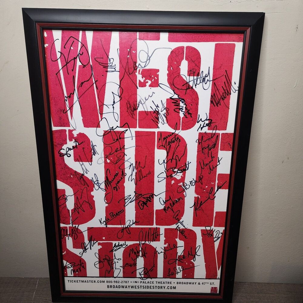 Broadway West Side Story Cast Signed Framed 2009 Olivo Cavenaugh Scaglione - Picture 12 of 13